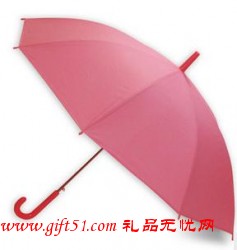 長柄鉤形傘 PVC長柄傘 粉紅色傘