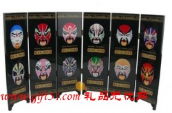 京劇臉譜木屏風