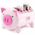 粉紅色可愛小豬收納盒定制 遙控器盒定做