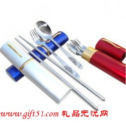 餐具套裝便攜餐具定制 環保不銹鋼餐具三件套定做