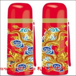 祥龍送福真空單吊保溫杯定制