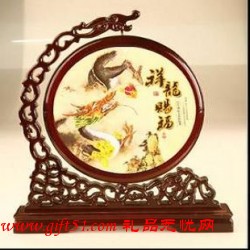 2012龍年創意紅木臺歷架 月歷臺歷萬年歷定做