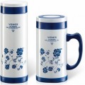 國粹青花骨瓷辦公保溫杯定制