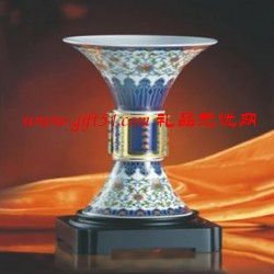 欣欣向榮藍樽擺件