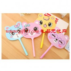 可愛貓咪扇子圓珠筆 廣告宣傳筆