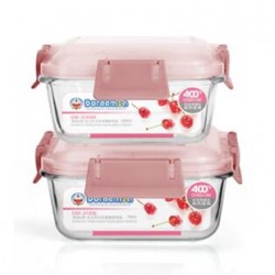 哆啦A夢(mèng)活力扣方形玻璃保鮮盒(兩件套)